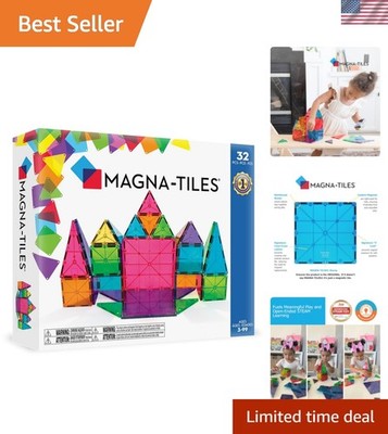 Translucent Magnetic Building Blocks - 32-Piece Set for Imagination & Learning