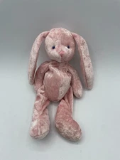 Russ Berrie Wishlings Powder Bunny Rabbit Beanie 1997 Pink Velvet 9" #4559