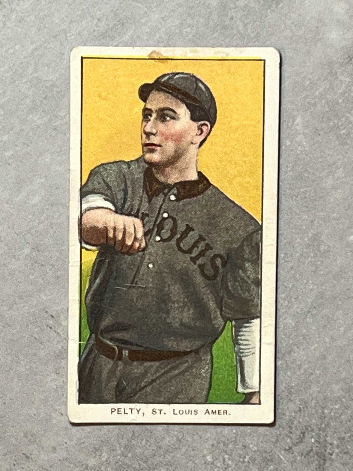 T206 Piedmont 350-460 Back Barney Pelty Vertical St. Louis Browns