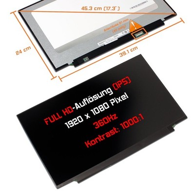 17,3'' Full HD LED Ersatz Display matt für Dell Alienware X17 R2 P48E 360Hz IPS