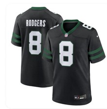 NWT Aaron Rodgers Jets Nike Mens Large Alternate Game Jersey – Legacy Black