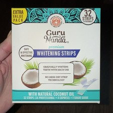 GuruNanda Teeth Whitening Strips - 16-Day Treatment with Non-Slip, Dry Strip