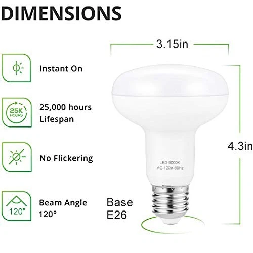 BR25/R25 Led Can Light Bulbs, 9W Dimmable Flood Lights (75W Equivalent), E26 ... - Image 2 of 4