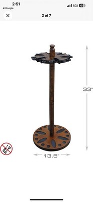 Rush Creek Creations Walnut 24 Fishing Rod Rack with Extension Post 