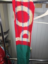 NEW POLO RALPH LAUREN SCARF WOOL BLEND KNIT RED/BLUE/GREEN PC0171 COLOR BLOCK RL