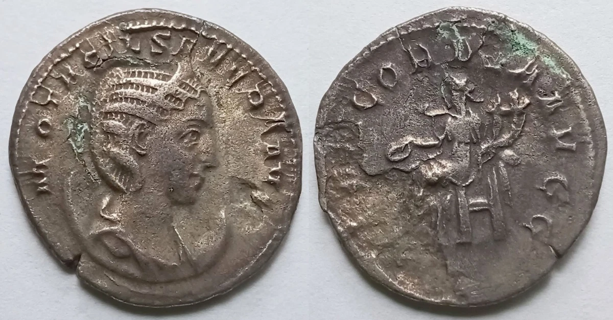 VF希少美品】古代ローマ フィリップス1世 アントニニアヌス銀貨