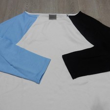 Belyn Key Womens XS Semi Fitted Golf Jupiter Pullover Chalk Sky Onyx 3/4 Sleeve