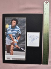 " ARTHUR ASHE "   SIGNED CARD & PHOTOGRAPH MOUNTED  ( SIZE 10" x 8" )