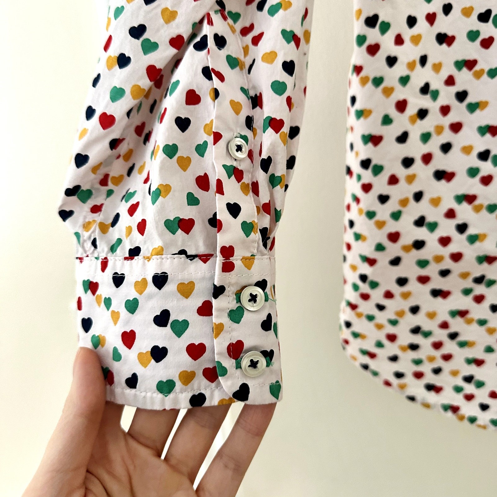 Talbots Heart Printed Button Down Collared Blouse… - image 4