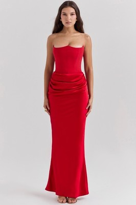 HOUSE OF CB'Persephone'ScarletStrapless Corset Maxi Dress/Size M-US 6-8/CA5405 | eBay HOUSE OF CB'Persephone'ScarletStrapless Corset Maxi Dress/Size M-US 6-8/CA5405 | eBay