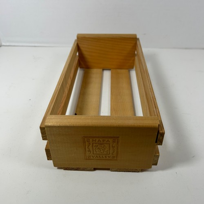 #ad #ad Vintage Napa Valley 12 Cassette Tape Holder Pine Wood Wooden Storage Box Crate $19.72