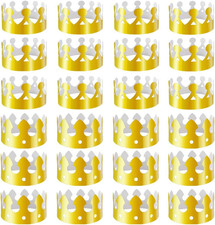 28 Gold Paper Crowns for Birthday Baby Shower 2 Styles