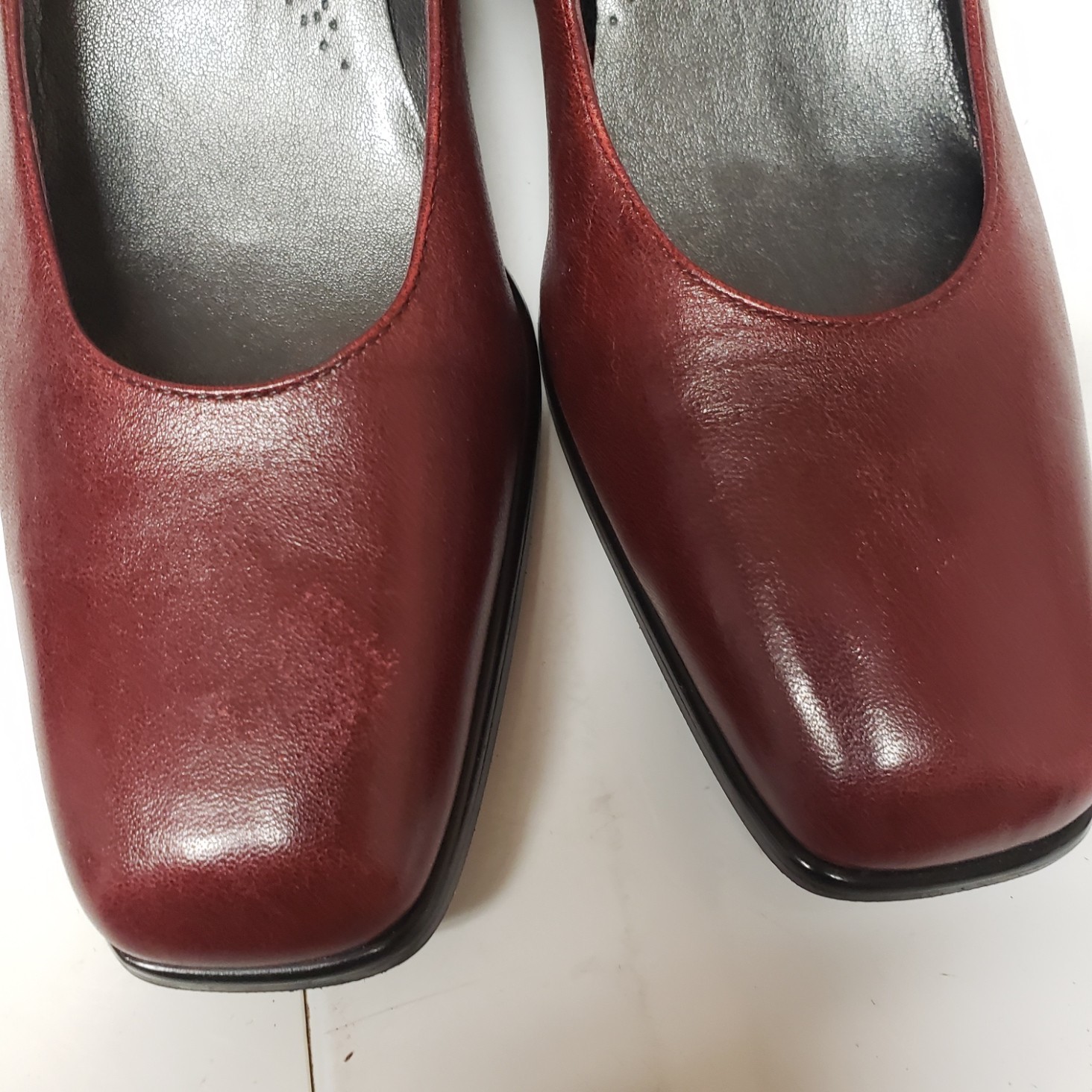 Essentials Burgundy Square Toe Leather Pump Busin… - image 13