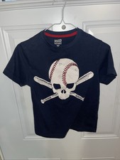 Vintage Punisher Shirt Mens M Blue Old Navy baseball Skull Graphic Tee EUC