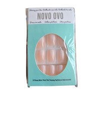 24pcs Stick On Nails, With Cuticle Stick And Glue