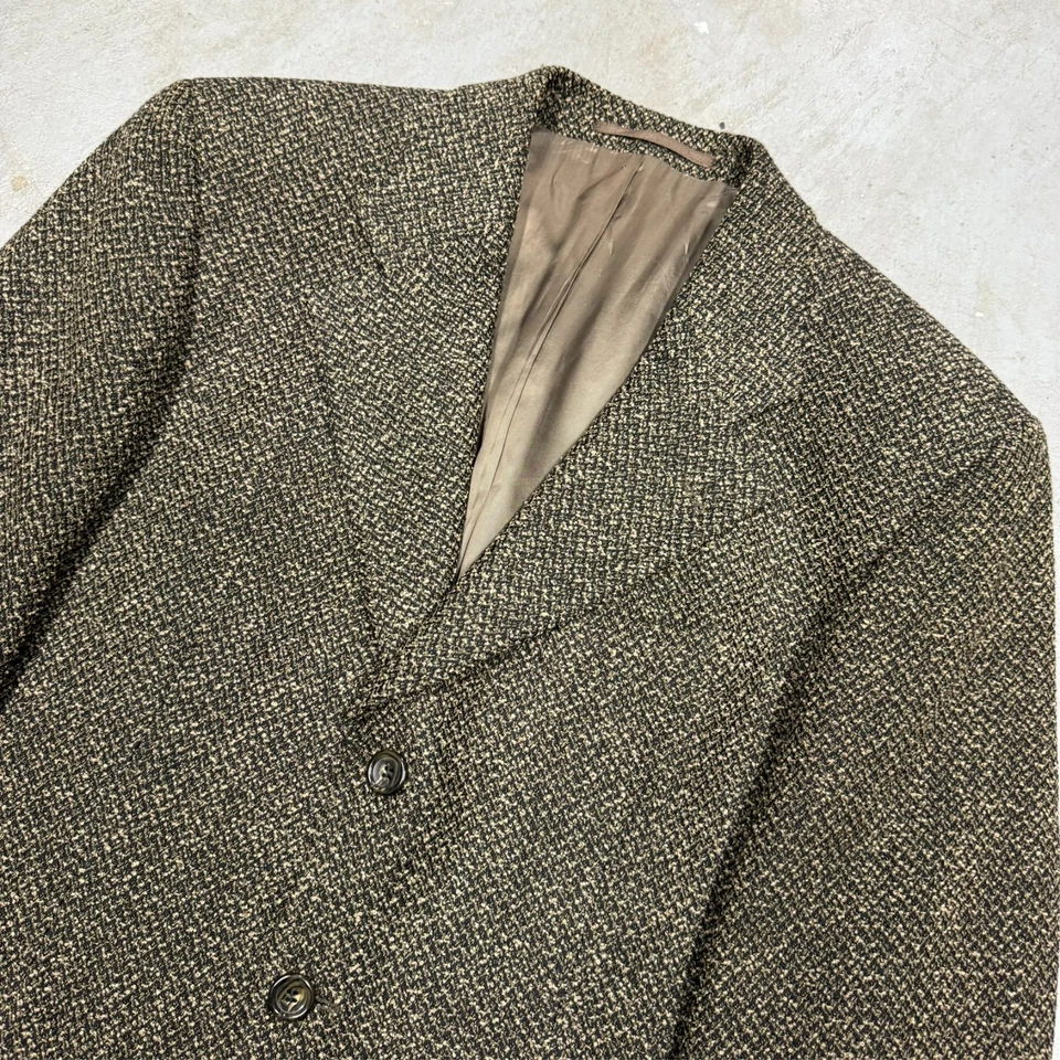 Vintage Hugo Boss Tweed Blazer "Poseidon" Wool Sport Coat Brown 40S - Image 3 of 4