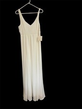 Show Me Your Mumu White Gown V Neck Wedding  Jenn NWT Minimalistic Glam