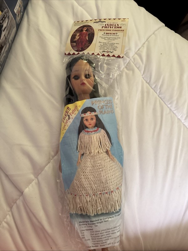 Indian Princess Doll~15 Inch~#3202~With Beading Kit & Crochet Pattern~Plains~New
