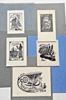 exlibris bookplate Sailing Ship art Shershnev Brylin Borowczyk lot of 5