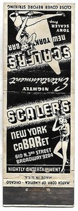 SCALFER'S NEW YORK BAR & cabBARet, FLOOR SHOWS, GIRLIE IN TOP HAT,   COVER