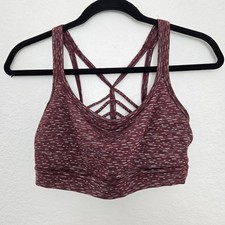 Prana XS Sports Bra Low Impact Yoga Activewear Criss Cross Back Maroon