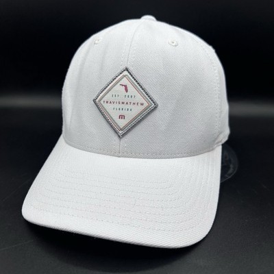 Travis Mathew Florida Lone Shark Golf Hat SnapBack Flexfit Cap White OSFA