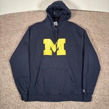 Champion Michigan Wolverines Hoodie Mens XL Embroidered M Pullover Sweatshirt