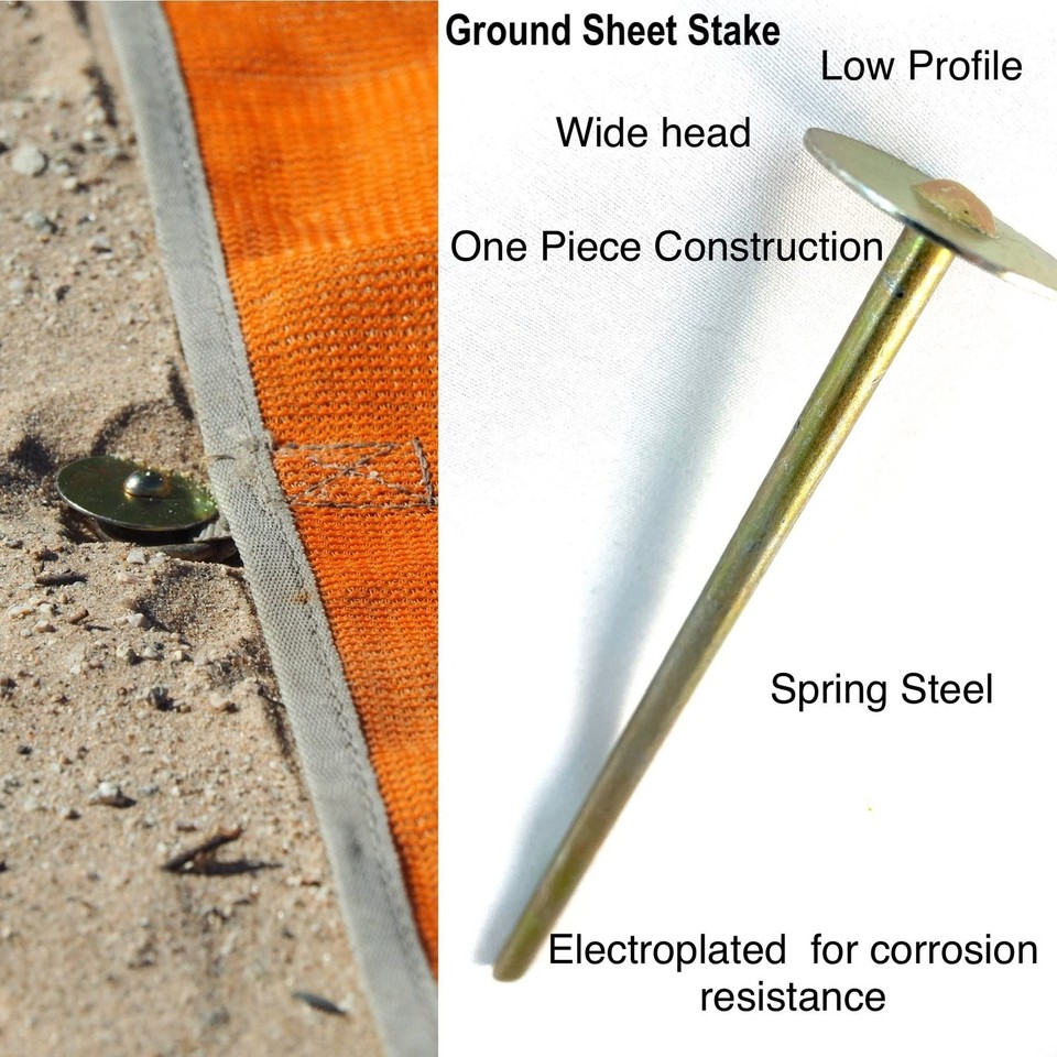 Ground Sheet Stake Corrosion Resistant Spring Steel Low Profile Camping ...