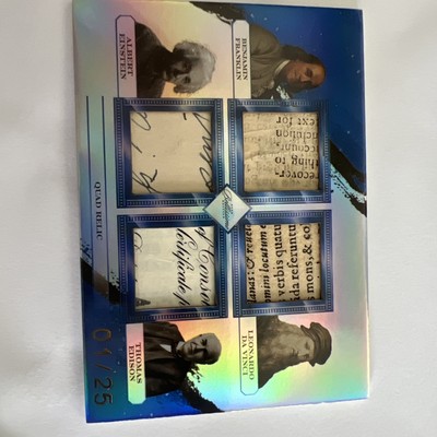 2023 Bellissimo Albert Einstein Da Vinci Edison Benjamin Franklin Relic # 1/25 !