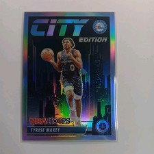 2023-24 Panini NBA Hoops Premium Stock - City Edition Silver  Tyrese Maxey