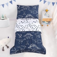 4 Pieces Dinosaur Toddler Bedding Set for Boys, Soft Breathable Toddler Comfo...