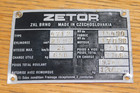vintage ZETOR 4712 plaquette alu d'identification ORIGINALE TRACTEUR ZKL BRNO