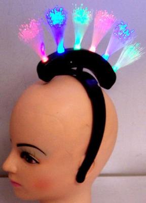 1 FIBER OPTIC LIGHT UP FLASHING HEAD BANDS novelty lightup party costume hat new