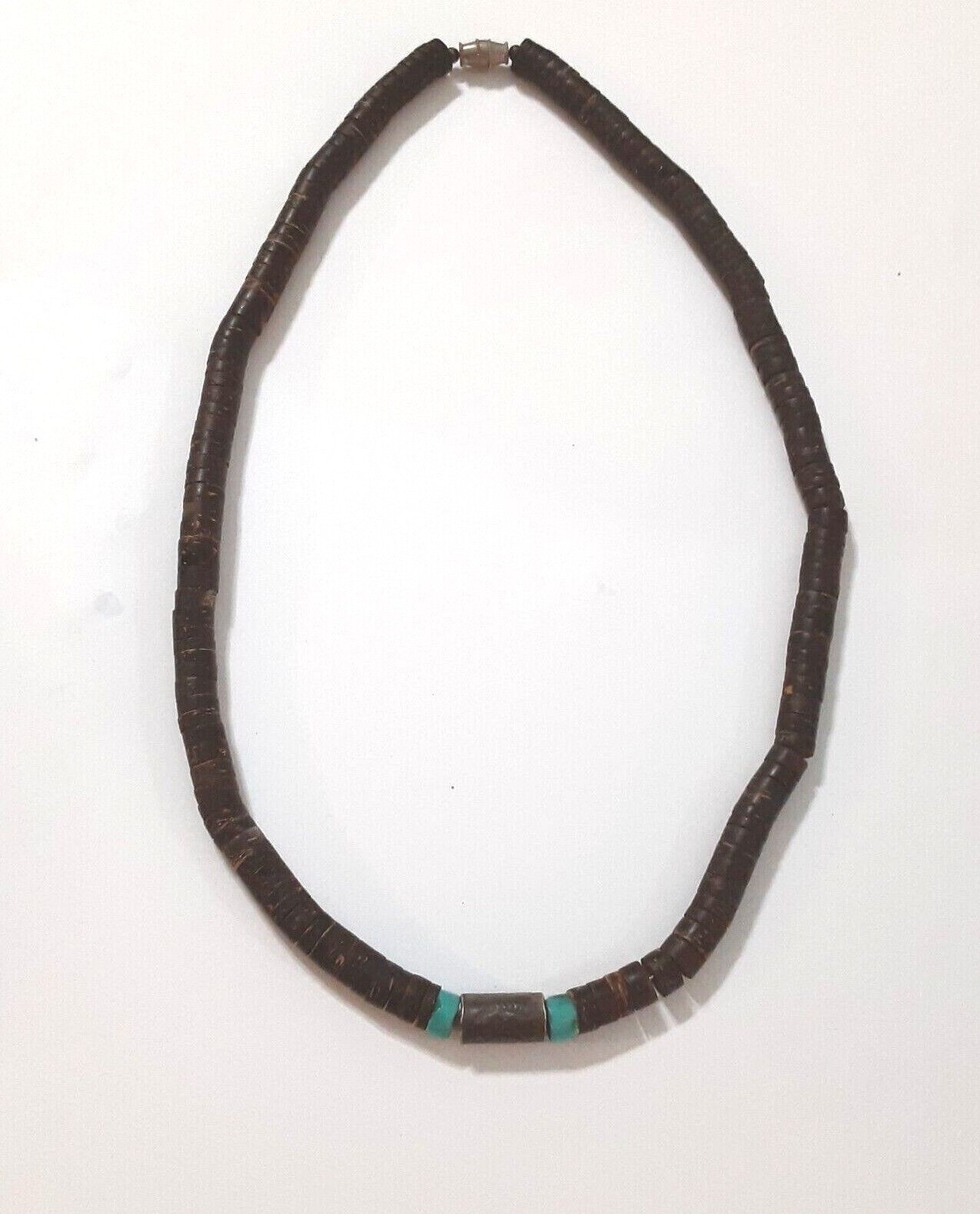 925 Silver Turquoise Coconut Shell Graduated Bead… - image 4