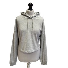 Puma Sports Sweatshirt Hoodie Grey Cropped L/Sleeve Uk Women's M 10 Eu 38 Yy327