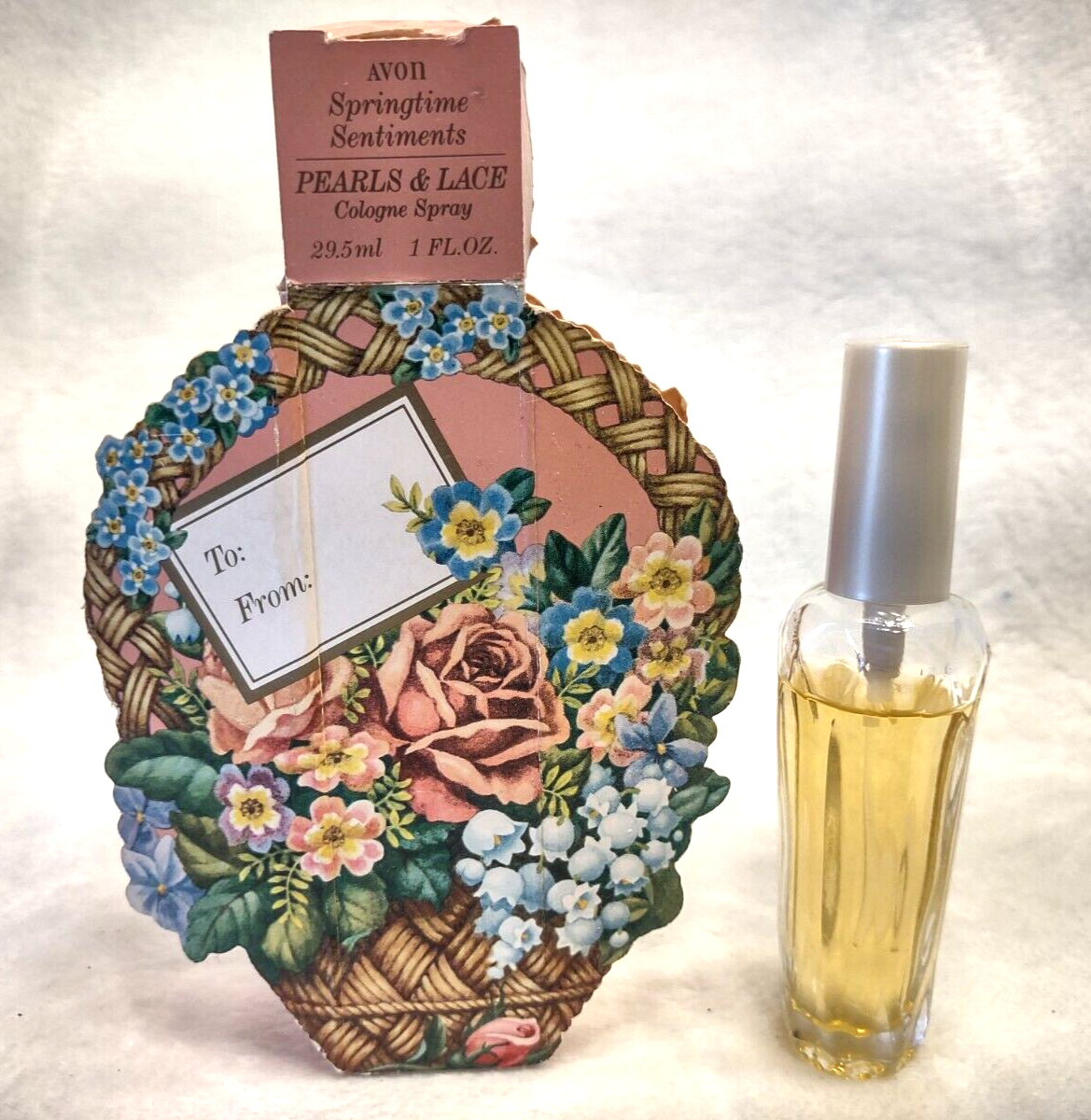 1993 Avon Rare Springtime Sentiments Pearls & Lace Cologne Spray 1