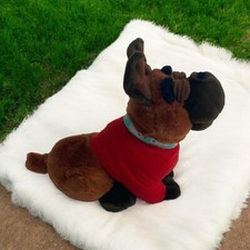 1997 Vintage Trendmasters Bulldog Plush 14 Puppy With Red Sweater