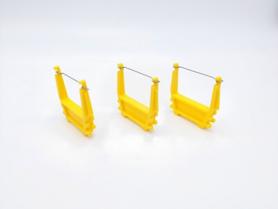 (3) Yellow Pipe Brackets with Wires for American Flyer No. 911 Gondolas