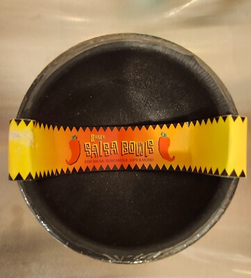 2 tyle Salsa Bowls Black Plastic for Dips, Guacamole, and more