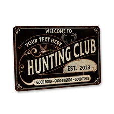 Custom Hunting Club Sign Deer Hunting Duck Hunting Gift For Dad Him 108122002212