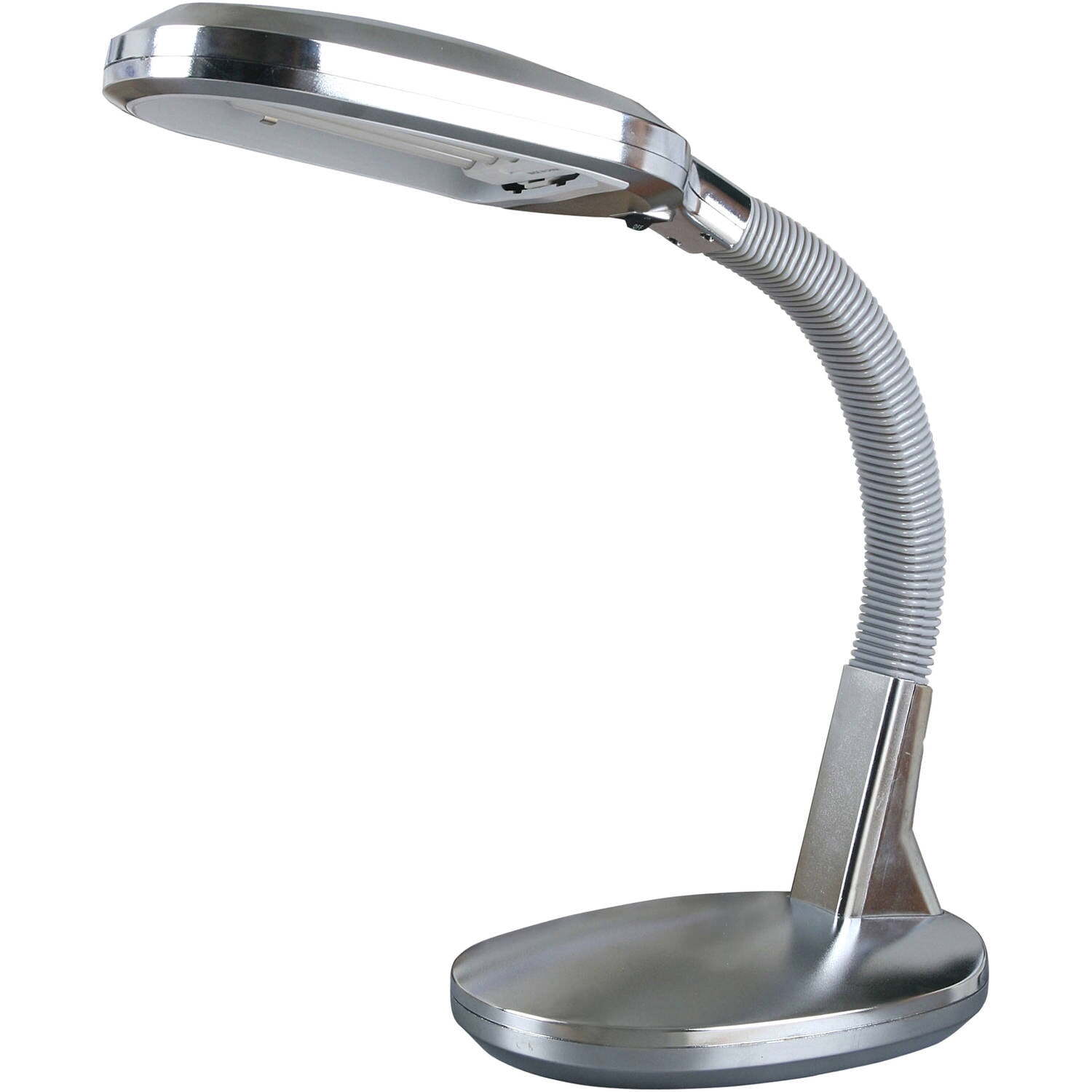 Lavish Home Natural Sunlight Desk Lamp with Adjustable Gooseneck (Silver)