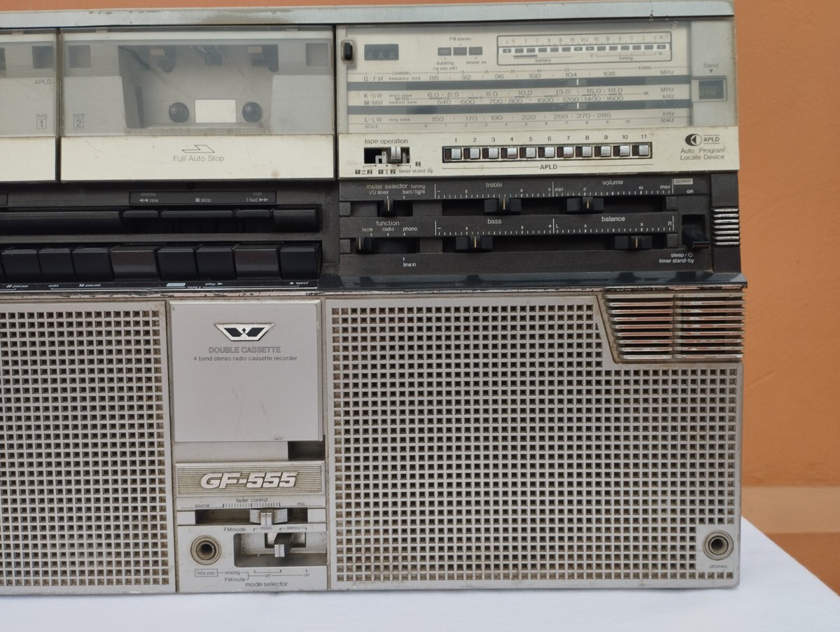 Vintage Sharp GF-555H Boombox Radio Cassette Recorder For parts or