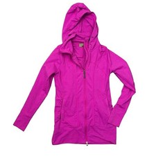 Athleta Pink Rishi Yoga Workout Hoodie Jacket Size Small Fucshia Full Zip Barbie