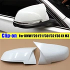 White M3 Style Rearview Side Mirror Cover Caps For BMW F20 F21 F30 F32 F36 X1 M3