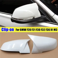 White M3 Style Rearview Side Mirror Cover Caps For BMW F20 F21 F30 F32 F36 X1 M3