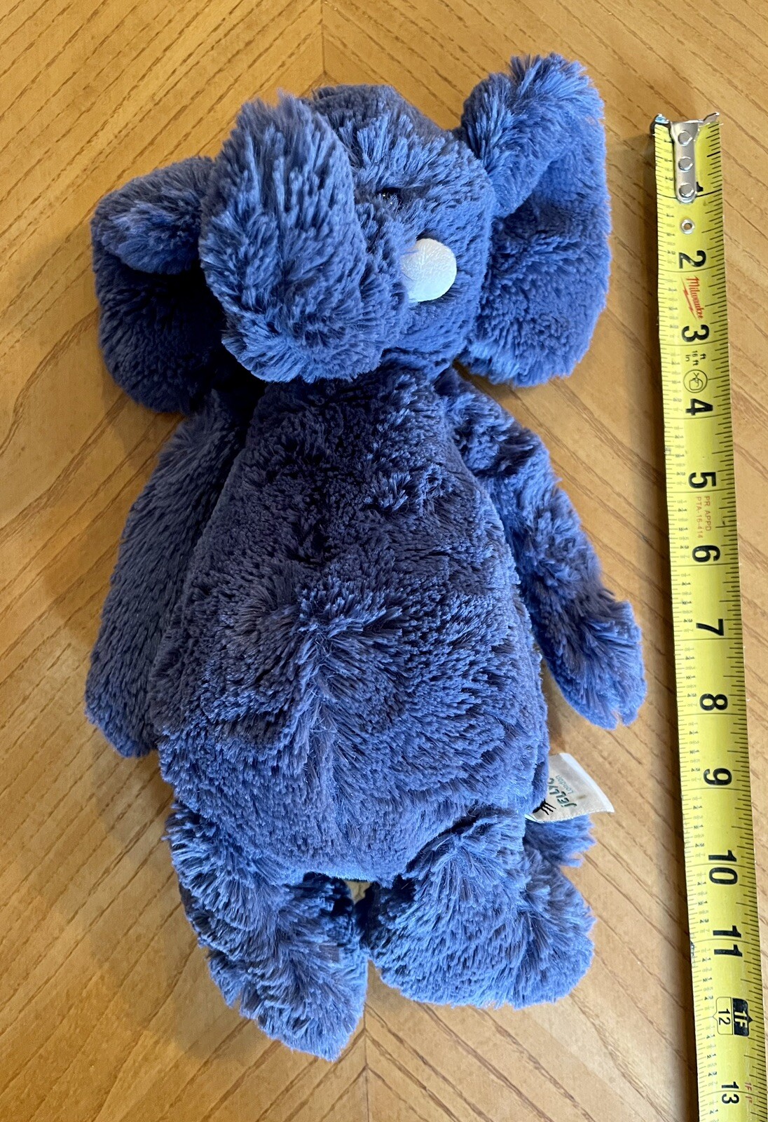 Jellycat London Bashful Elephant Soft Plush Toy Stuffed Animal Blue 15
