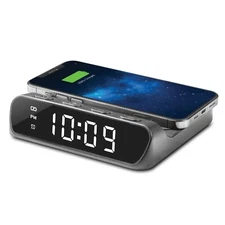 Timex Alarm Clock with Wireless Charger for iPhone, Samsung, and AirPods