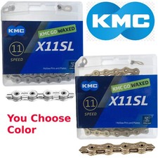 KMC X11SL 11 Speed Waxed Chain 118L - Silver or Gold