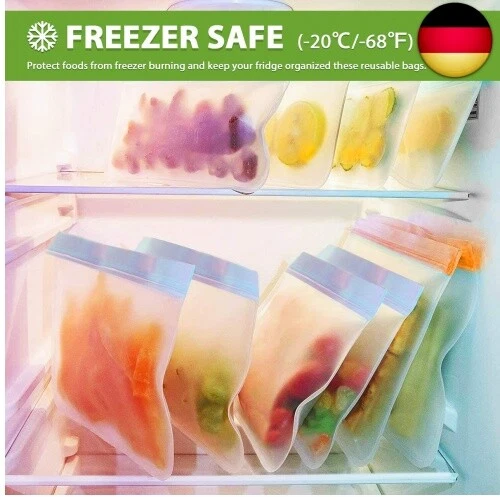 20er Pack Wiederverwendbare Aufbewahrungsbeutel, BPA-freie Wiederverwendbare - Bild 4 von 7
