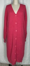 NATION LTD WOMEN'S SWEATER DRESS CARDIGAN CHUNKY WAFFLE KNIT PINK SMALL